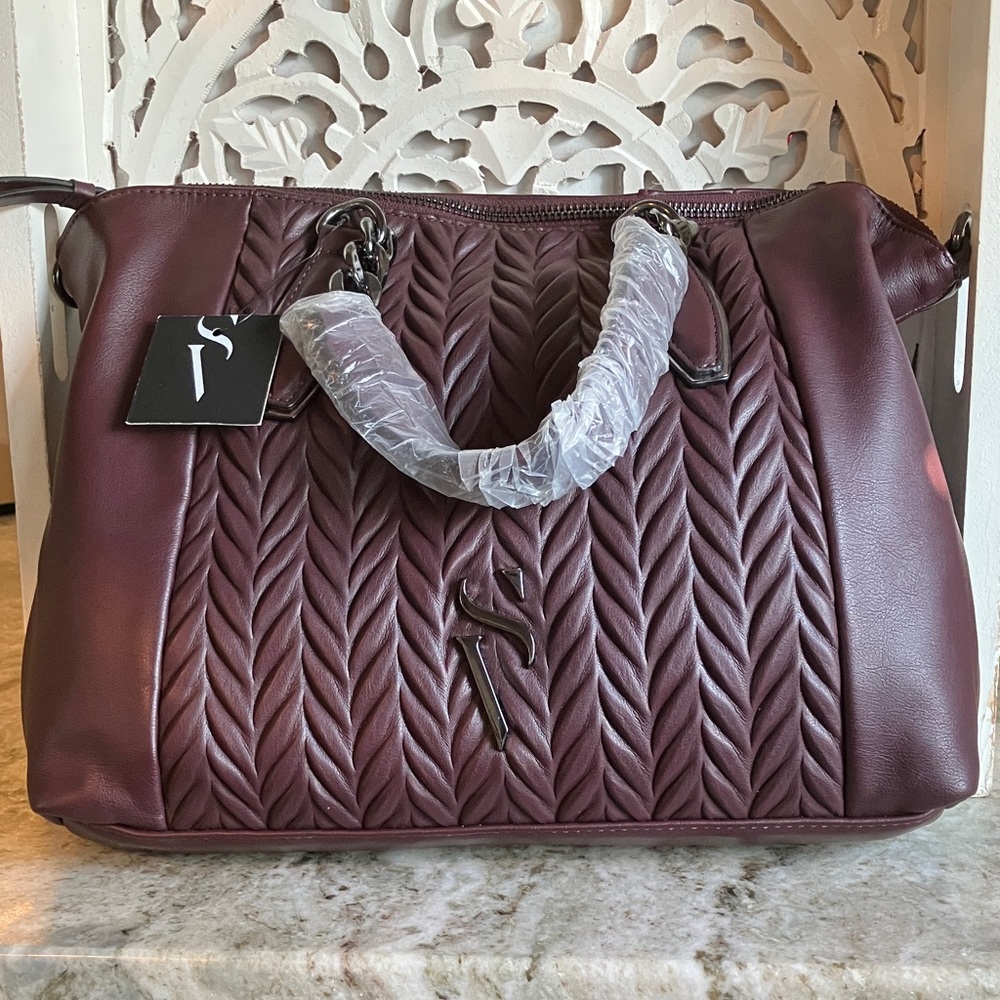 Simply Vera Vera Wang Graham Soft Satchel Bag Burgundy